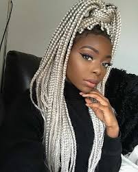 Black And Platinum Blonde Box Braids Pin On Hair