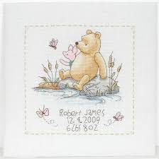 Fat quarter shop also has the latest designs, stitching needles and thread. Classic Pooh Birth Sampler Cross Stitch Anchor Dppc003 Baby Cross Stitch Patterns Cross Stitch Birth Sampler Cross Stitch