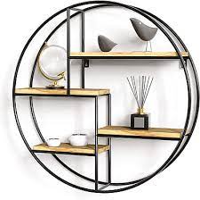 Ressemblant à une cage d'oiseau, elle adopte un aspect bois vieilli pour parfaire l'ambiance de votre chambre. Etagere Murale Design Vintage 50 X 50 X 19 Cm En Bois Metal Ronde Cuisine Salon Eur 59 99 Picclick Fr