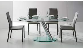 tres belle table ronde avec un plateau et une rallonge en verre et une mecanique en acier pour assurer un dining table in kitchen dining table top dining table