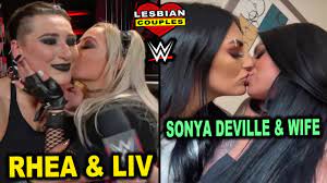 Lesbian WWE Couples - Rhea Ripley & Liv Morgan, Sonya Deville & Wife -  YouTube