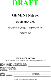 744556 04 Scuba Diving Monitor Tx User Manual Gemini Nitrox