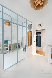 Glass Walls For This Kids Room Love The Light Blue Trim Detail On The Windows Bright Apartment Home Bedroom Design