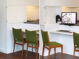a hidden home office has been included