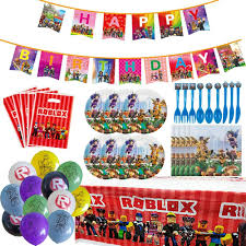Free party decorations, ideas, fun birthday party themes and party kits for kids. Roblox Theme Party Supplies Tableware Set Roblox Table Cover Plates Napkins Gift Bags Birthday Banner Balloons Utensils Complete Birthday Party Decorations Supply Pack Serves 10 Guests Walmart Canada