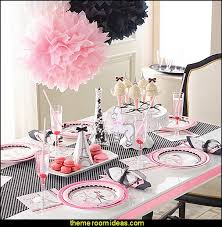 Cafe set up with bistro tables and floral arrangements. Decorating Theme Bedrooms Maries Manor Paris Party Decorations Paris Themed Party Supplies Party In Paris French Birthday Party Decorations Pink Paris Party Paris Party Balloons Eiffel