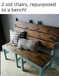 All You Need Are Two Chairs And Some Lumber To Make This Wonderful Bench Furniture Projects Furniture Diy Diy Furniture
