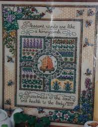 I need the panes named hanging the quilts, visiting the neighbors and tending the garden. Gathering Honey Sampler Vintage Cross Stitches Cross Stitch Cross Stitch Samplers