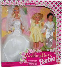 1994 Wedding Party Barbie Gift Set 13557 With Stacie Todd Special Edition Bride Flower Girl And Ring Bea Barbie Gifts Barbie Wedding Vintage Barbie Dolls