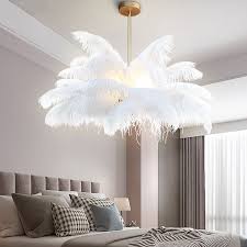 elegant feather lamp girl bedroom decoration creative craft pendant light feather chandelier girls room chandelier chandelier creative