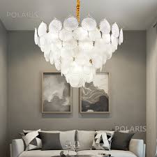 Shell Chandelier Lighting Glass Leaves Chandeliers Lamp Led Pendant Hanging Light Living Dining Room Bedroom Lighting Fixture Chandeliers Aliexpress