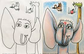 A Tattoo Artist Colors In His 4 Year Old Daughter S Line Drawing Kids Artwork Children Sketch Childrens Drawings