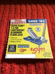 Harbor freight sale coupons are not needed at checkout. Coupon Save On 1 5 Ton Lightweight Aluminum Floor Jack Harbor Freight Tools Harbor Freight Harbor Freight Tools Harbor Freight Coupon Floor Jack