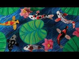United Art And Education Original Art Project Monet Inspired Koi Pond Project 191 Create Your Own Monet S Kids Art Projects Monet Art School Art Projects