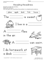 Free printable reading comprehension worksheets for grade 1. Finish The Sentence First Grade Worksheets English Worksheets For Kids Reading Worksheets
