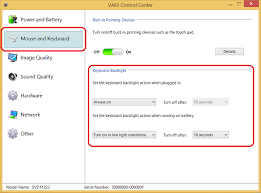 Mine has the light up option (while you are typing) and the right arrow key does have the keypad light up symbol but when you press the fn + right arrow, the keyboard lights up but fades back to dark after a couple seconds. How To Enable Or Disable The Keyboard Backlight Feature Or Change When The Backlight Turns Off In Windows 8 And 8 1 Sony Middle East