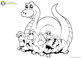Op kleurplatenenzo vind je altijd de mooiste kleurplaten, wel. Kleurplaat Dinosaurus Met Baby Dinos Png 1279 913 Dinosaurus Knutselen Dino Dinosaurussen