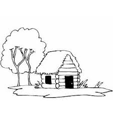 100% free president's day coloring pages. Log Cabin Coloring Page