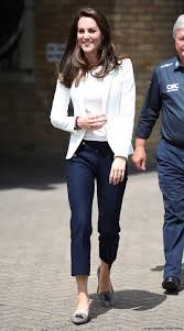 As soon as we laid our eyes on that patterned ankle pant, we knew we just had to have a pair of our own for this. Kate Middleton Wearing The J Crew Sailor Pants In Two Way Stretch Wool