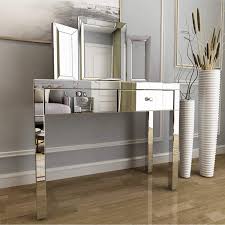 5% coupon applied at checkout. Mecor Mirrored Vanity Table Set W Tri Fold Mirror Silver Makeup Dressing Table With 2 Drawers Modern Writing Desk For Bedroom Bathroom Home Office Walmart Com Walmart Com