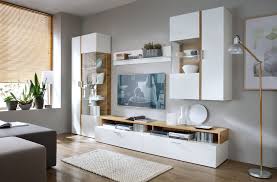 Wohnwand Weiss Lackiert Mit Absetzung In Eiche Furniert Woody 19 00548 Holz Modern Jetzt Bestellen Unter Https M Wohnen Wohnzimmerschranke Wohnzimmer Modern