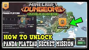 This obsidian chest is located at the same area as where the secret entrance is supposed to appear. Minecraft Dungeons Dingy Jungle Secret Mission Called Panda Plateau Location How To Unlock Youtube