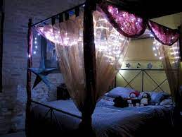 51 Twinkly Ways To Light Up Your Home With Christmas Fairy Light Matchness Com Canopy Bed Diy Canopy Bed Curtains Bed Canopy With Lights