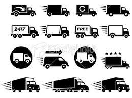 Free Delivery Trucks Black And White Icon Set Truck Icon Transportation Logo Icon Set Vector