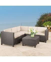 Noble House Murano Outdoor 6 Pc Sectional Sofa Set Reviews Furniture Macy S Sectional Sofa Wicker Sectional Outdoor Living Space
