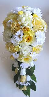 Maybe you would like to learn more about one of these? 17 Piece Wedding Bouquet Silk Flowers Yellow Daisy Ivory Cascade Bridal Package Ebay