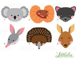 Australian Animals Head Clipart Aussie Animal Face Clipart Etsy In 2021 Australian Animals Animal Heads Clip Art