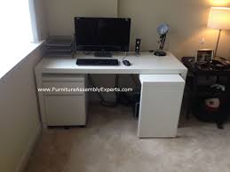 Ikea Malm Desk With Drawer Unit Assembled At Quincy Plaza Apartments In Arlington Va For A Customer Moving In Ikea Furniture Assembly Ikea Malm Desk Ikea Malm