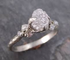 Raw Diamond White Gold Engagement Ring Rough Gold Wedding Ring Diamond We Raw Diamond Engagement Rings Rose Gold Diamond Ring Engagement Raw Diamond Engagement
