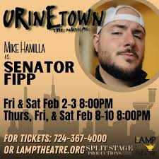 MEET THE CAST! Today's feature: Mike Hamilla as Senator Fipp Mike Hamilla  (Senator Fipp) is jubilant beyond measure to be performing with Split Stage  Productions again. He was last seen here as