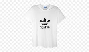 The company's clothing and shoe designs typically feature three parallel bars, and the same motif is incorporated into adidas's current official logo. White Adidas Logo T Shirt Adidas Originals Png White Adidas Logo Png Free Transparent Png Images Pngaaa Com