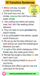 10 Transition Sentences Examples Transition Words With Examples Those Who Want To Write Content With A In 2020 Transition Words Transition Sentences Sentence Examples