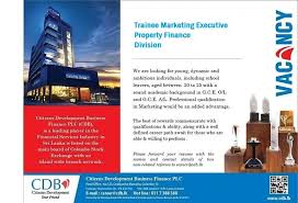 Trainee Marketing Executive Property Finance Division At Citizens Development Business Finance Plc Career First Business Finance Finance School Leavers