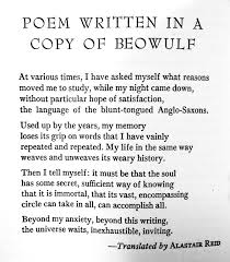 Hablar de él es tan ambicioso como imprescindible. Poem Written In A Copy Of Beowulf Jorge Luis Borges Biblioklept