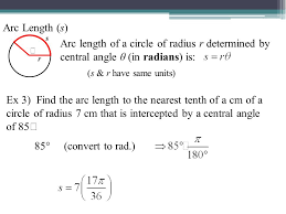 In other words, it's the distance from one point on the edge of a circle to another arc length example problems: 3 2 Angle Measures In Degrees Radians Another Way To Measure Angles Is In Radians 360 2p Rad 180 P Rad To Convert From Degrees To Radians Ppt Download