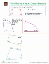 The Missing Angle Quadrilaterals Worksheet Education Com Quadrilaterals Worksheet Quadrilaterals Angles Worksheet
