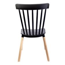 Kit 2 Cadeiras Windsor Ellen Base Em Madeira Sala Jantar Estrutura Da  Cadeira Marrom-claro Assento Preto Desenho Do Tecido Liso