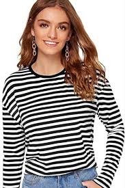 Black and white striped long sleeve shirt under t shirt. Black And White Striped Long Sleeve Shirt Striped Tee Shirts Casual Stripes Striped Long Sleeve Shirt