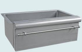 We fabricate standard or custom size sinks specifically to our customer's specifications. Hand Made Stainless Sink With Bullnose Apron Towel Bar By Handcrafted Metal Custommade Com
