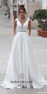 Naviblue Sweety 2020 Wedding Dresses Elegant Wedding Dress Wedding Dresses Satin Wedding Dress With Pockets