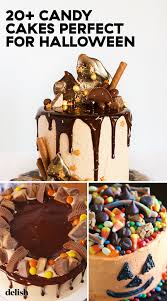Decorating a cake with candy. 20 Halloween Candy Cake Recipes How To Make A Candy Cake Delish Com