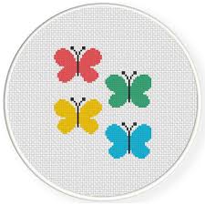 Charts Club Members Only Colorful Butterflies Cross Stitch Pattern