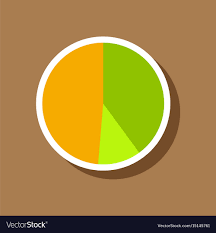 Paper Sticker On Stylish Background Pie Chart