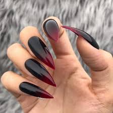 Black And Red Ombre Nails Black And Red Ombre Nails Red Ombre Nails Red Nails Halloween Press On Nails