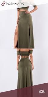 Fashion Nova At Last Set Olive Green Bandeau With Matching Maxi Skirt In Excellent Condition Only Wore Once On Vacati Fashion Clothes Design Fashion Design