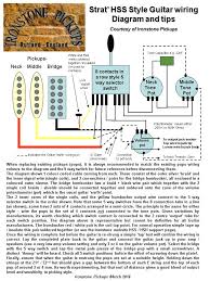 Easy to read wiring diagrams for guitars basses with 2 humbuckers 5 way pickup selector switch. Stratocaster Wiring Diagram Ironstone Electric Guitar Pickups